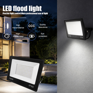 Projecteur LED extérieur étanche IP65 ultra-plat avec verre trempé, large plage de tension AC165-265V, économie d'énergie, 3000K 4000K 6000K - Product Image 4
