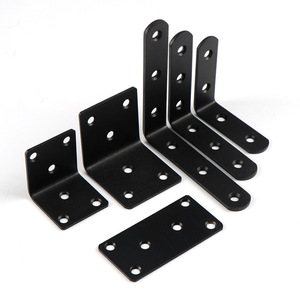 Support d'angle en acier inoxydable Manmori en forme de L, noir, 90 degrés, connecteur de meubles, support d'étagère, quincaillerie - Product Image 1