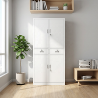 Armoire de classement robuste en acier à 4 portes et 2 tiroirs, verrouillable, anti-rouille, pour le stockage de documents, approvisionnement en gros pour projets de bureau