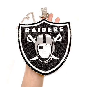 Kalung Liontin Raiders 7 Inci Perak, Perhiasan Olahraga Sepak Bola dari Bahan Alloy - Product Image 1