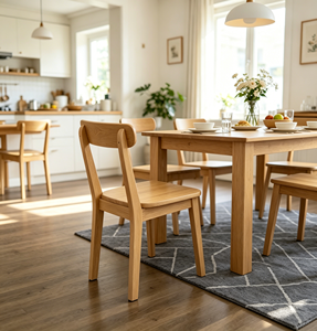 Modern Scandinavian Wooden <b>Chair</b> With Solid <b>Back</b> And Ergonomic Design For Living Room And Dining Area - Product Image 3
