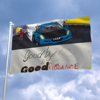 Drapeau de rappeur Juice Goodbye & Good Riddance, tapisserie commémorative 3x5 pieds, décoration pour voiture, chambre, salon, garage, pour fans de musique et collectionneurs
