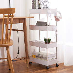 Multi-usages Blanc Amovible Stockage Boîte De Rangement En <span class=keywords><strong>Plastique</strong></span> Plateau de salle de Bain en bambou Avec Roues - Product Image 5