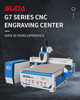 Machine de fraisage CNC pour bois SUDA CCD et à couteau oscillant, broche 5,5 kW, 1300x2500 mm, refroidissement par eau, moteur 220V/380V, pompe à engrenages