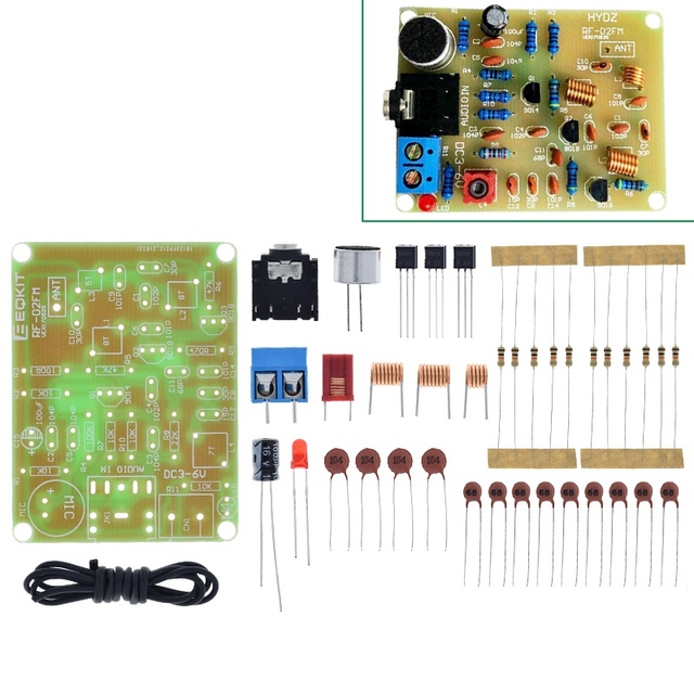 TZT 88-108MHz FM Frequency Modulation Wireless Microphone Module DIY Kits Transmitter Board Parts DC 3-6V FM Transmitter Module