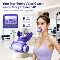 Entraîneur respiratoire vocal intelligent en gros avec contrôle par application |   Appareil d'exercice des muscles respiratoires à résistance réglable sur 8 niveaux