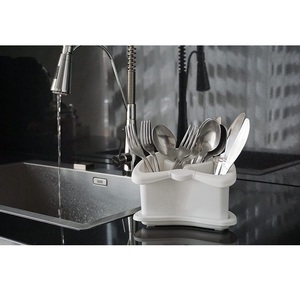 Escurridor de cubiertos Brio de 3 compartimentos, blanco, con bandeja de recogida de agua para tenedores, cucharas y cuchillos. - Product Image 6