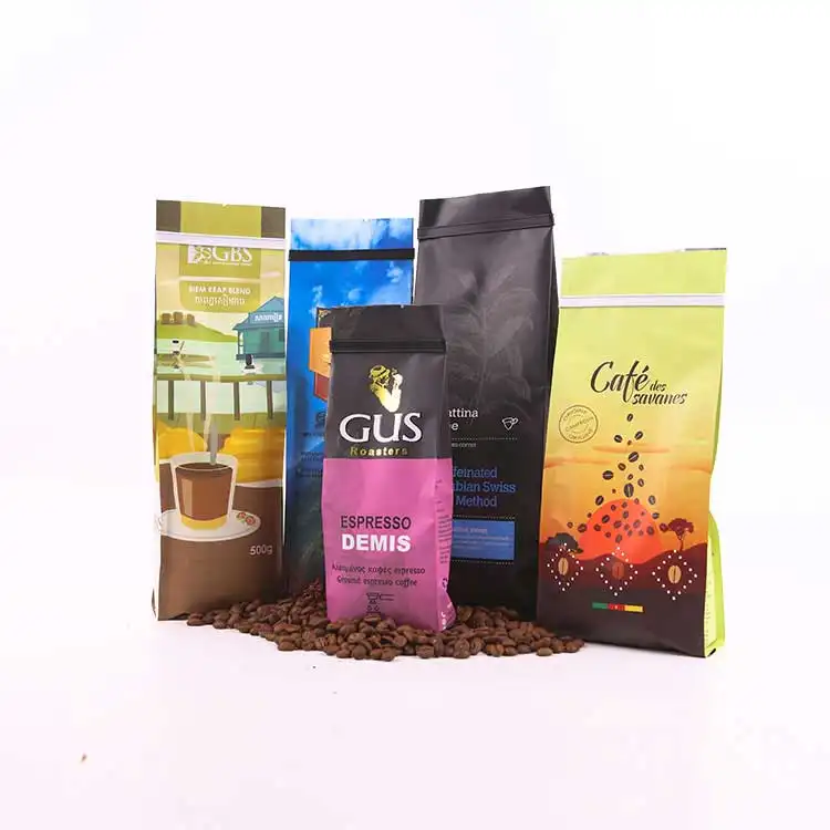 Hot Selling Italian Ground Coffee Mix Selection 500g Plastic Coffee Bag for Coffee Shops