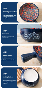 <span class=keywords><strong>Assiette</strong></span> en céramique de style américain économique de haute qualité nouveauté servant le dîner ensemble de vaisselle en porcelaine rouge de bohème vintage - Product Image 6