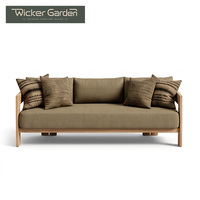Premium Zeitgenössisches Teak-Garten-Lounge-Set Outdoor-Sofa und Sessel mit Kissen für Villa, Terrasse, Gastgewerbe und Resort-Projekte