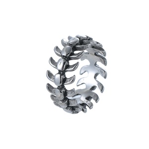 VAF 빈티지 무광 척추 디자인 스테인리스 반지 남성용 - Product Image 4