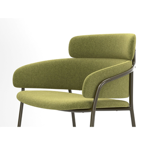 Tabouret de bar moderne rembourré avec dossier, chaise de comptoir en tissu avec structure métallique pour hôtel, café, bar - Product Image 4