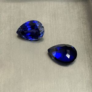 Piedra de Corindón Sintético con Corte de Pera, Gema de Zafiro Cultivada en Laboratorio 33 #   Gemas con dureza Mohs 9.0 disponibles para diseño personalizado de joyería - Product Image 5