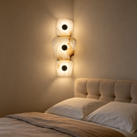Lampe murale décorative LED de luxe minimaliste moderne en albâtre de haute qualité pour les couloirs d'hôtel, les salons et les chambres