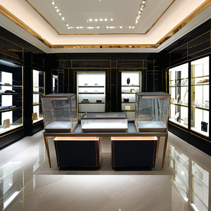 2024ハイエンドのカスタマイズされたステンレス鋼とガラスのジュエリーディスプレイコンビネーションキャビネット店舗用商業用家具 - Product Image 3