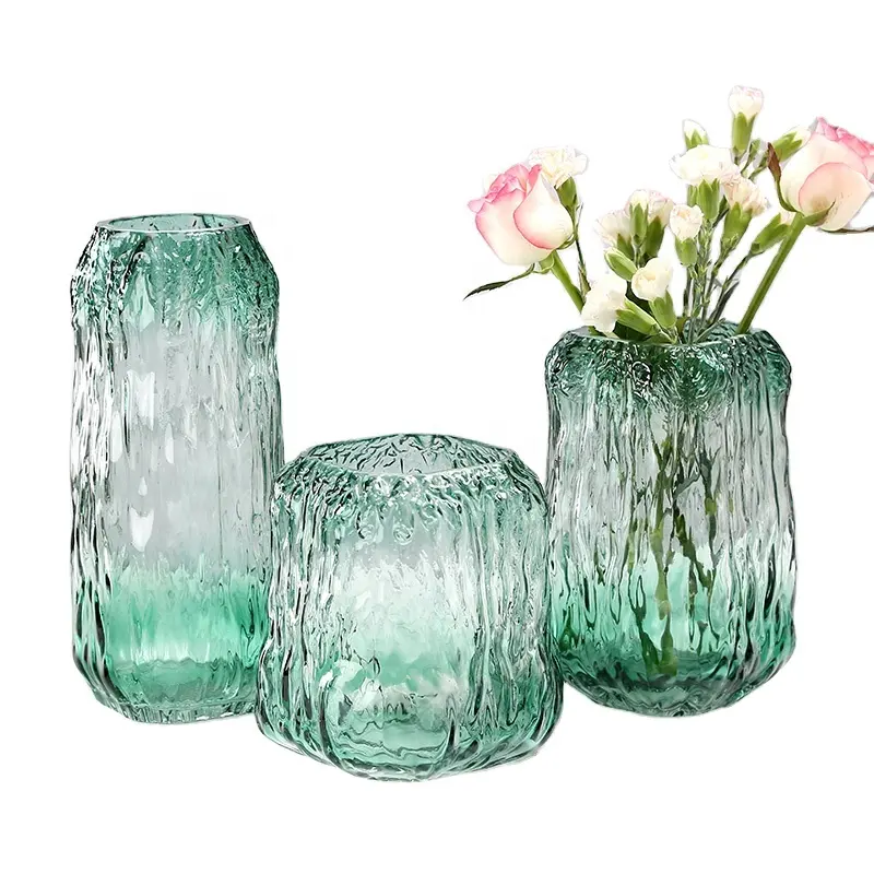 Nouvelle Surface de glace créative luxe couleur fleur verre Vase mariage décoration de la maison