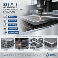 Placa de Acero Aleado Resistente a la Abrasión, Laminada en Caliente, Personalizable, 22SiMn2, 8 a 80 mm, Estándar GB, Certificación ISO 9001