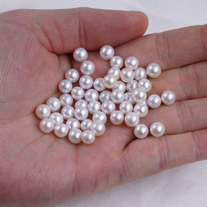 10 Uds 6-6,5mm 3A perlas de agua dulce redondas sueltas blancas naturales para la fabricación de joyas - Product Image 2