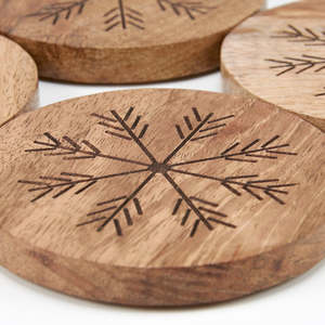 Juego de Posavasos de Madera de Mango Más Vendido para Vasos de Café, Té y Vino, Protección de Mesa, Perfecto para Uso en Comedor, en Venta - Product Image 1