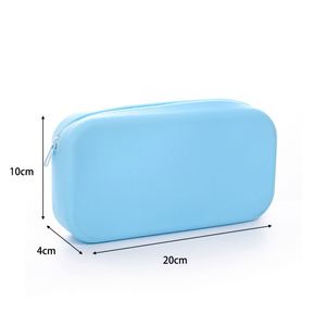 Bolsa de Silicona Ecológica para Almacenamiento de Cables, Lápices y Artículos de Papelería, Diseño Cuadrado Macaron, para Regreso a Clases - Product Image 2