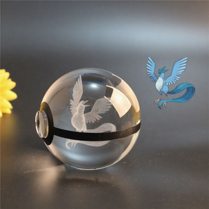 โปเกบอลคริสตัล K9 ดีไซน์ใหม่ ขนาด 50 มม. 80 มม. พร้อมแกะสลักลาย ไฟ LED สำหรับของขวัญธุรกิจสร้างสรรค์ - Product Image 2