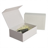 Caja de Regalo Magnética, Cartón Texturizado Reciclable, Cierre Magnético Rígido Blanco, Embalaje con Tapa Abatible, Laminación Mate