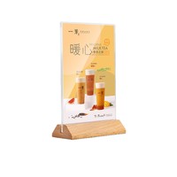 Support acrylique de signe de base en bois de forme de T A6 présentoir de table clair support de panneau en bois A4 A5 A6 support acrylique de menu de tente de table