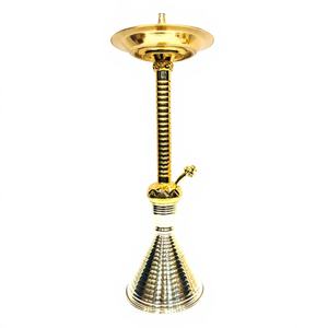 Espejo de Cachimba de Lujo Egipcio Hecho a Mano en Latón Macizo con Técnica de Grabado Profundo |   Cachimba Tradicional Farida de Tamaño Mediano - Product Image 1