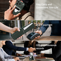 Étui portefeuille magnétique pour téléphone avec enregistrement d'appels, compatible MagSafe, protection RFID, support pliable, en cuir, pour professionnels
