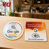 Carte de visite en acrylique OEM/ODM pour avis Google NFC, support de carte personnalisé avec code QR pour entreprise, carte d'avis Google NFC Wi-Fi
