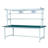 Station de travail antistatique pour l'emballage, l'atelier d'usine, la ligne d'assemblage, le plan de travail, la station d'emballage, la table de réparation industrielle à double niveau