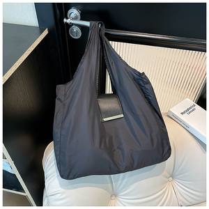 2026 New Arrival Custom Roll up Portable <b>Foldable</b> Under Recycled Nylon Shoulder <b>Bag</b> with Keychain Large Capacity <b>Shopping</b> <b>Bag</b> - Product Image 5