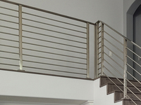 Balustrade contemporaine en acier inoxydable 304 316 pour extérieur, à fixation au sol, pour balcon et escalier, résistante à la rouille