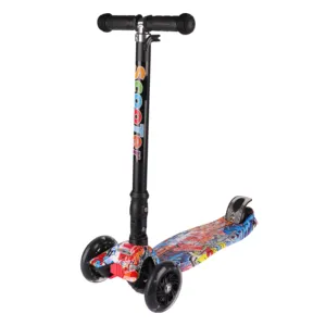 Trottinette pliable et Portable pour enfants, Scooter avec imprimés lumineux, en Pu, nouvelle collection