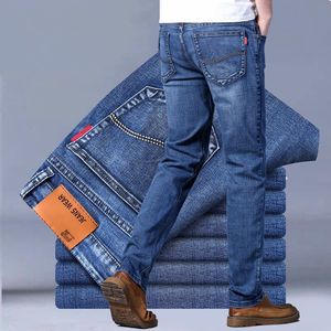 <span class=keywords><strong>Jeans</strong></span> Elasticizzati da <span class=keywords><strong>Uomo</strong></span> a <span class=keywords><strong>Vita</strong></span> <span class=keywords><strong>Alta</strong></span>, Vestibilità Larga, Stile Business Casual, per Primavera Estate, in Tessuto Tinta Unita, Lavaggio Medio, Versatili - Product Image 3