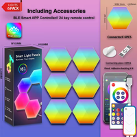Lámpara RGBIC con Sincronización Musical WIFI, Luz LED Hexagonal Quantum, Luces LED Inteligentes Tuya Wifi para Pared, Luces Modulares en Forma de Panal para Decoración del Hogar y Juegos