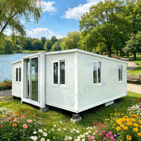 Maison conteneur préfabriquée pliable et extensible FLKT à installation rapide, 3 chambres, luxe, portable, extension à double aile, hôtel modulaire