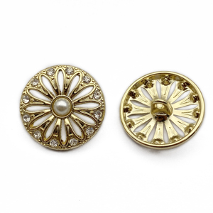 20Mm Thiết Kế Mới Tùy Chỉnh Hợp Kim Vàng Chân Nút Tay Khâu Nút Ngọc Trai Cho Áo Phụ Kiện - Product Image 5