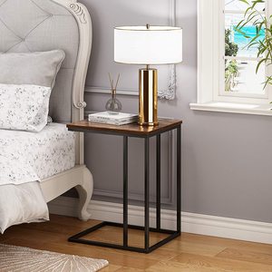 Pequeña mesa auxiliar de café con extremo de rueda portátil en forma de C mesa de aperitivos muebles para el hogar 50 muebles de sala de estar contemporáneo - Product Image 2