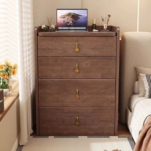Tocador de Madera Maciza con Espejo Abatible 5003, Mueble de Maquillaje para Dormitorio, Gabinete de Almacenamiento Junto a la Cama - Product Image 3