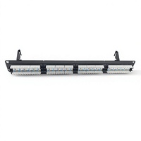 Panel Patch Jaringan K&R 19 Inch 1U 2U Cat5e Cat6 UTP 24 Port RJ45 Baja Canai Dingin Biru