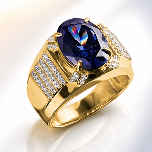 Anello Unisex Color Oro con Pietra Viola, Gioiello da Dito alla Moda per Uso Quotidiano e Feste - Product Image 1