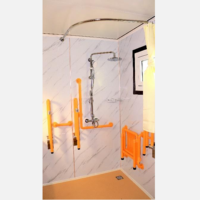 Cabine de toilette portable accessible aux fauteuils roulants Suihe, salle de bain modulaire pour handicapés avec rampe, barres d'appui de sécurité, WC préfabriqué extérieur