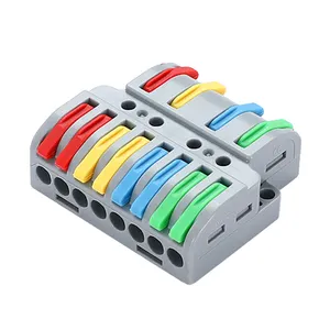 Novo tipo de conector de 4 fios que conecta a 8 fios, conector de terminal de alavanca compacta de liberação rápida com furo de teste