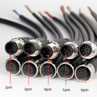 Kabel Daya USB Kustom QUANWEI M12 M16 2/3/4/5/6/7 Plug Male Konduktor Tembaga 6A Konektor DC Selubung PVC Tahan Tekanan 300V