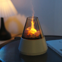 Humidificateur portatif de pierre de cristal de lumière de flamme de l'USB LED Diffuseur d'arômes à effet de flamme pour la maison Diffuseur d'huiles essentielles d'hôtel pour la maison