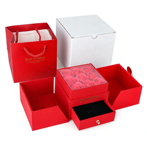 Coffret Cadeau Fête des Mères en Gros, Boîte Romantique Saint-Valentin <span class=keywords><strong>Neuf</strong></span> Roses, Boîte à Bijoux Bague et Collier - Product Image 2