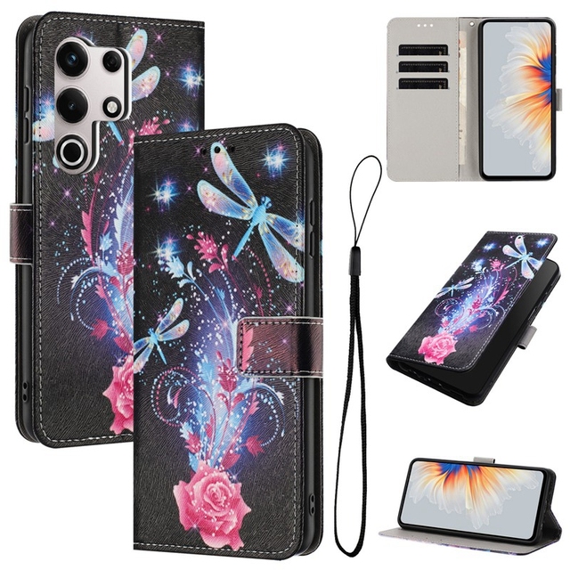 PU Leather Flip Cover with Card Holder Wallet Protective Phone Case for Itel S25 Ultra A60S A70 A80 P55 P65 Phone Cases