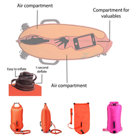 Sac étanche gonflable de sécurité, bouée de natation gonflable pour la natation en eau libre