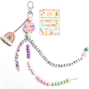 <span class=keywords><strong>Porte</strong></span>-clés arc-en-ciel à glands, panneau en bois en forme de coeur, perles acryliques colorées, <span class=keywords><strong>porte</strong></span>-clés cadeau, <span class=keywords><strong>porte</strong></span>-clés lettre en forme de coeur - Product Image 5